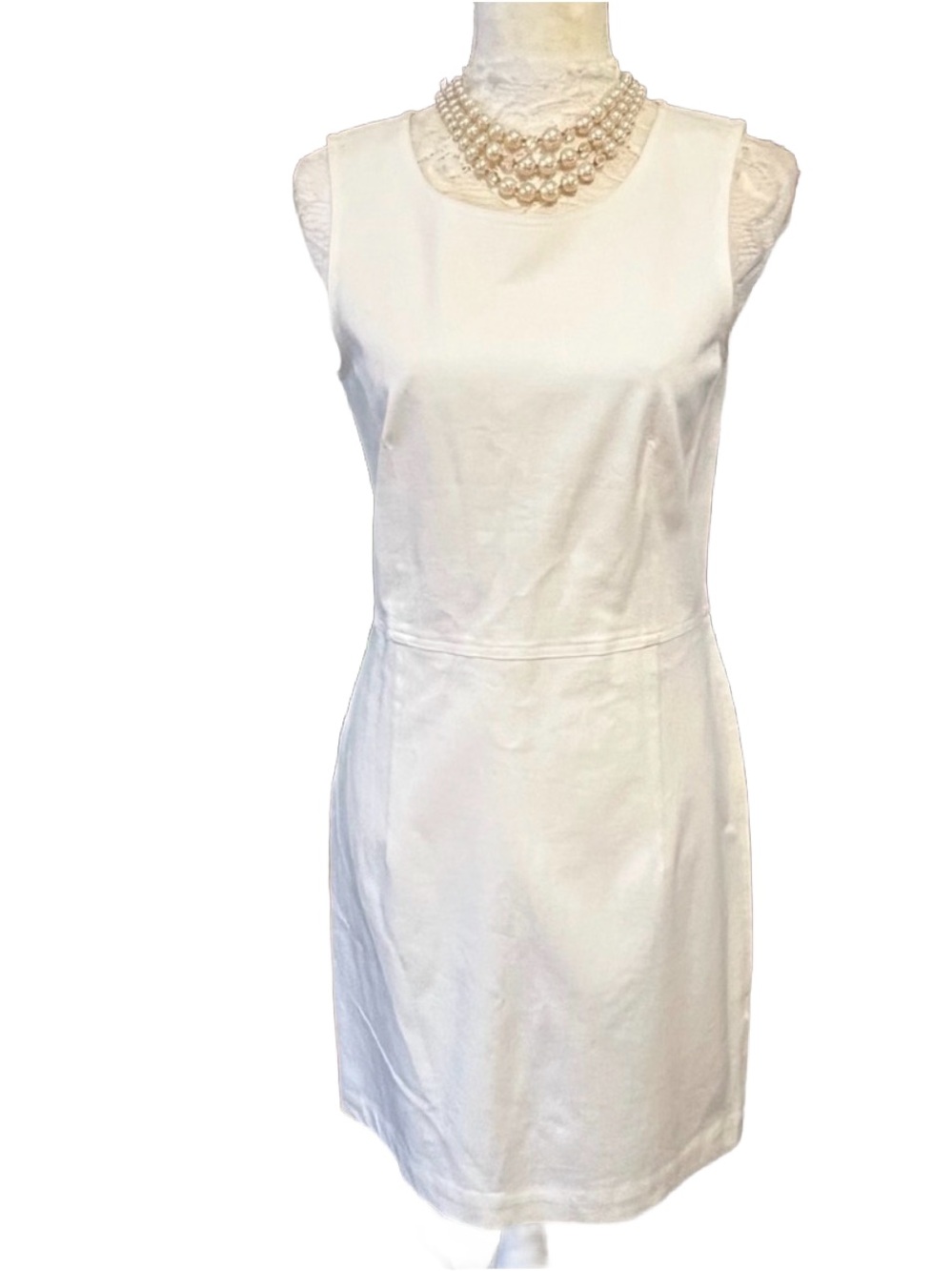 Theory White Sleeveless Diamita Cotton Sheath Dress NWT Size 6